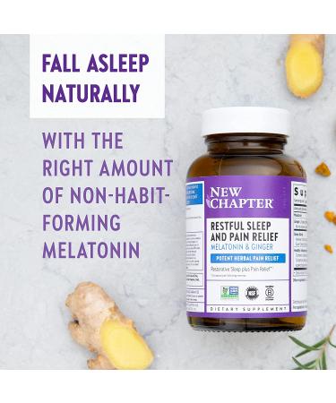 New Chapter Restful Sleep & Pain Relief - Melatonin & Ginger 30 Veg Capsules - Buy Online on GoSupps.com