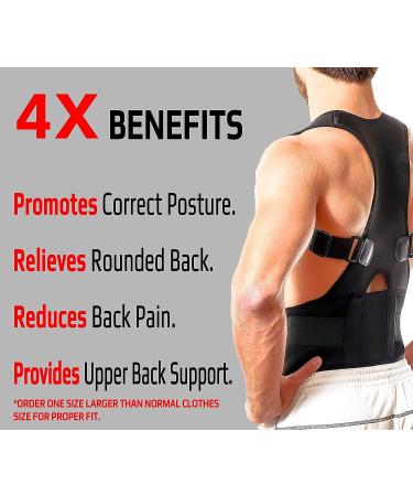 VPX Magnetic Posture Corrector | Adjustable Back Support for Men & Women | Pain Relief & Lumbar Support | X-Large - Buy Online on GoSupps.com