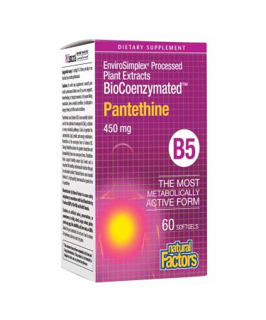 Natural Factors BioCoenzymated B5 Pantethine 450 mg 60 Softgels