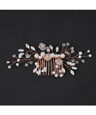 Bridal Flower Side Hair Clips Pearl Flower Hair Piece Wedding Hair Accessories for Brides Bridesmaid Girls Women