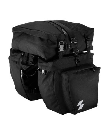 Sahoo Bike Rack Pannier Bag 3 in 1 Rear Rack Carrier Trunk Bag, Water Resistance 37L Large Capacity Bike Rear Panniers