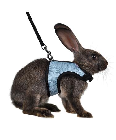 Niteangel Adjustable Soft Harness with Elastic Leash for Rabbit (M Blue) Medium Blue