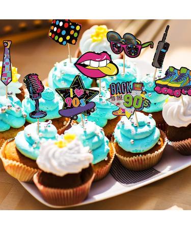 32-Piece Roller Skate Cake Topper Set - 90s Style | Birthday Party Decorations for Adults | DIY Cupcake Toppers by Totally Party Supplies - Buy Online on GoSupps.com