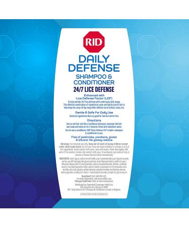 RID Daily Defense Lice Shampoo & Conditioner - 24/7 Protection Against Head Lice - 100% Effective - 10.1 oz - Buy Online on GoSupps.com