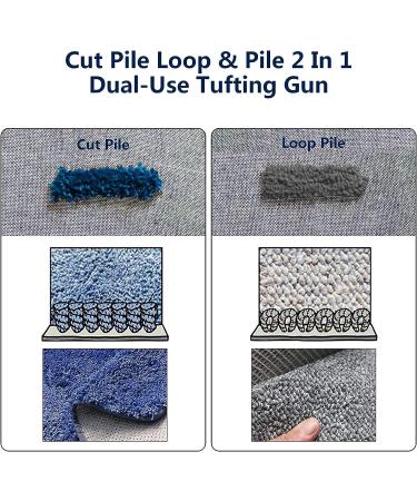 GBgeffy 2 in 1 Dual-Use Tufting Gun Kit - High Speed Rug Tufting Gun, Adjustable Stitches and Pile Height, Blue Color - Buy Online on GoSupps.com