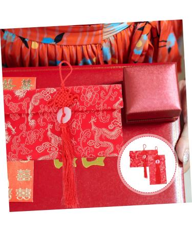 ABOOFAN 2pcs Satin Red Envelope Brocade Envelopes Chinese Wedding Envelopes Envelope Lunar New Year Envelopes Chinese Lucky Pockets Wedding Money Bag Gift Cloth Personality - Buy Online on GoSupps.com