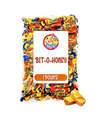 Bit-O-Honey Candy - 1 LB Bulk Bag - Individually Wrapped Retro Candy - Real Honey And Almond Taffy (Approx 65 Pieces) 1 Pound
