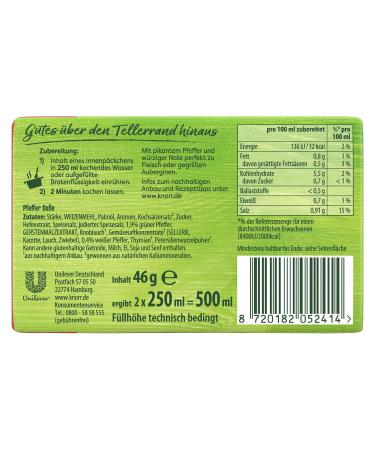 Knorr Pepper Sauce - Spicy Pepper Sauce Without Flavor Enhancers | 18x 2 Pack (46g) - International Shipping Available - Buy Online on GoSupps.com