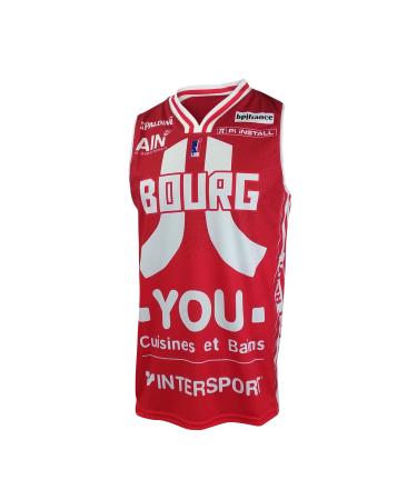 JL Bourg Unisex Children's Official Outdoor Jersey 2019-2020 Basketball Red FR : XXS (Manufacturer Size : 12 years)
