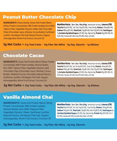 Atlas Mind + Body Classics Variety Keto Protein Bars - 10-count High Fiber Low Carb Low Sugar Meal Replacement Bars with Organic Ashwagandha - Buy Online on GoSupps.com