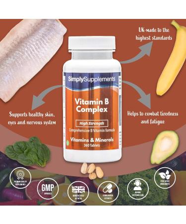 High Strength Vegan Vitamin B Complex Tablets | 360 Tablets | Supports Brain Function & Energy | All 8 B Vitamins with Biotin & Folic Acid | Made in UK - Buy Online on GoSupps.com