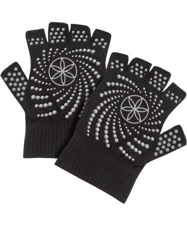 Gaiam Grippy Yoga Gloves - Black/Grey | Non-Slip Grip for Enhanced Yoga Practice - Buy Online on GoSupps.com
