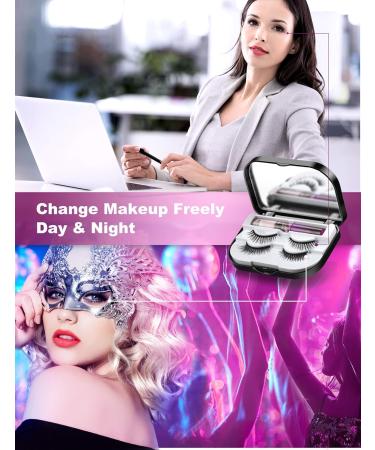 Magnetic Eyelashes with Eyeliner 6-Pair Long Lasting Magnetic Lashes Reusable 2 Tubes of Magnetic Eyeliner No Glue Needed Eye Lashes with Scissors Tweezers & Mirror Case - Buy Online on GoSupps.com