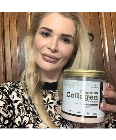Golden Tree Premium Collagen Complex Collag ne en Poudre avec MSM Acide Hyaluronique Vitamine C Silice Types I III V X 330 g 30 Portions - Buy Online on GoSupps.com