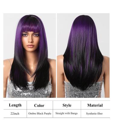 Shop Testar Lila Wigs for Women | Heat-Resistant Synthetic Ombre Purple & Black Wigs for Every Occasion - Buy Online on GoSupps.com