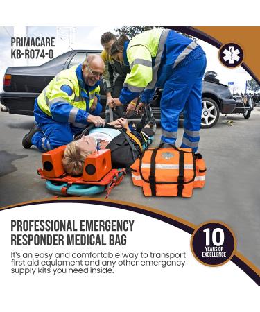 Primacare First Responder Bag for Trauma | 17x7x9 | Professional Emergency Medical Supplies Kit Carrier - Orange - Buy Online on GoSupps.com
