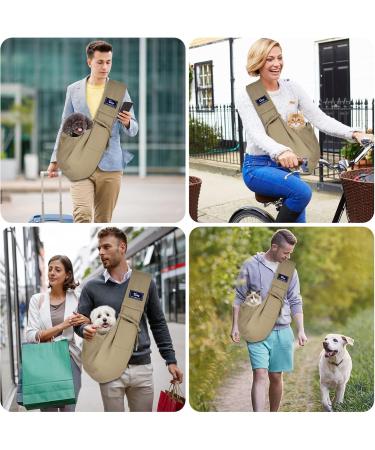Buy Hand-Free Khaki Pet Carrier Bag - Breathable Cotton Travel Bag for Dogs & Cats - Buy Online on GoSupps.com
