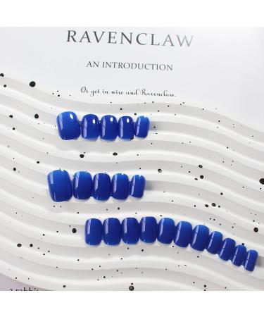 Blue Press On Nails - Short Square Fake Nails | 24pcs Glossy Acrylic Glue-On Short Nails for Women - Thick & Reusable - Buy Online on GoSupps.com