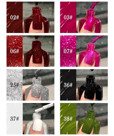 Cherry Red Glitter Nail Gel Set - Quick Dry 2Pcs 12ml Summer Nail Lacquer for Women - Lustrous Chrome DIY Manicure - Buy Online on GoSupps.com