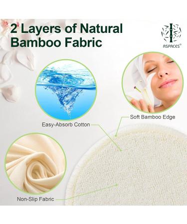 ASPACES Reusable Makeup Remover Pads - 20 Packs Natural Bamboo Cotton Rounds Eco-Friendly for All Skin Types with Cotton Laundry Bag White - Buy Online on GoSupps.com