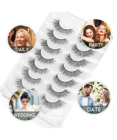 Jiocolor 3D Faux Mink False Eyelashes - Fluffy Wispy Natural Lashes - 7 Pairs DJ-20 (8mm-14mm) - Buy Online on GoSupps.com