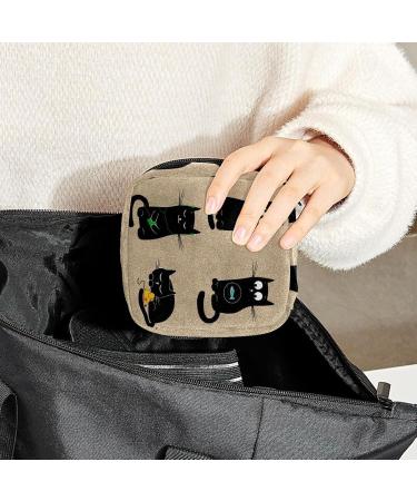Shop Cute Funny Black Cat Menstrual Cup Bag & Tampon Holder - Portable Storage for Women & Teens - Buy Online on GoSupps.com