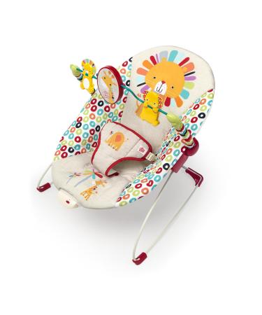 Bright Starts Playful Pinwheels Portable Baby Bouncer with Vibrating Infant Seat and-Toy Bar, 19.8x13.1x3.4 Inch, Age 0-6 Months