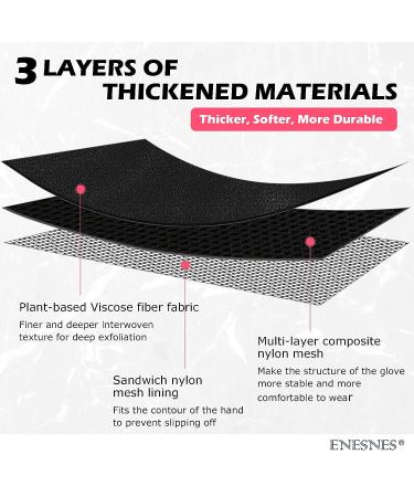 Thickened Exfoliating Glove for Shower - 2 Pack Black Exfoliating Body Scrubber - Dead Skin Remover and Exfoliator - Great for Spray Tan Removal - Korean Mitt for Keratosis Pilaris - Buy Online on GoSupps.com