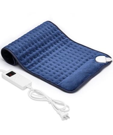MELCAM Heating Pad for Back Pain and Cramps Relief  Electric Heating Pad 12'' x 24'' Extra Large Heat Pad with 6 Heat Setting  Auto Shut-Off  Moist Heated Pad  Soft Velvet Machine Washable Navy Blue Navy Blue 12x24 Nav...