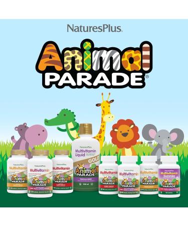 NaturesPlus Animal Parade Multivitamin Children's Gummies - 90 Count - Assorted Cherry Grape & Orange Flavors - Supports Immune System - Vegetarian Gluten Free - 30 Servings - Buy Online on GoSupps.com