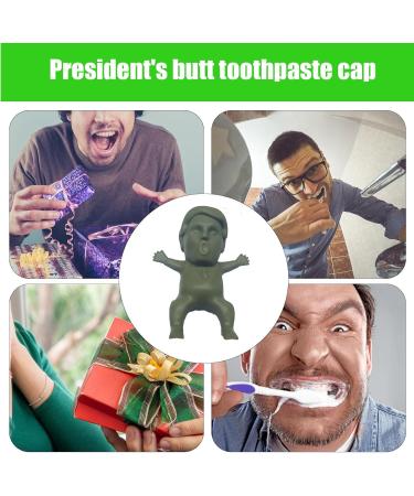 BUKISA Funny Toothpaste Cap - Pump Lid Squeezer with Fun President's | Toothpaste Gadgets for Tube Squeezing Toothpaste Accessories for Adult and Kids Bathroom Green - Buy Online on GoSupps.com