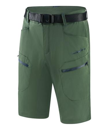 Black Crevice Trekking-Shorts Men I Trekkinghose Men Short I Men Outdoor Shorts I water-repellent & quick-drying I Durable & breathable hiking shorts with bags 58 Forest Green/Steel Blue