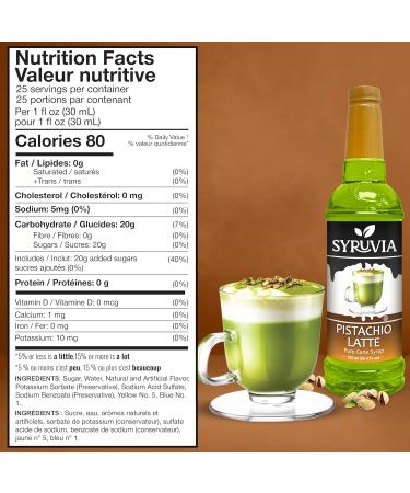 Syruvia Pistachio Latte Syrup (25.4 fl oz) - Nutty Bliss for Your Latte Moments Kosher Gluten-Free Perfect for Creating Irresistibly Rich Pistachio Latte Beverages - Buy Online on GoSupps.com