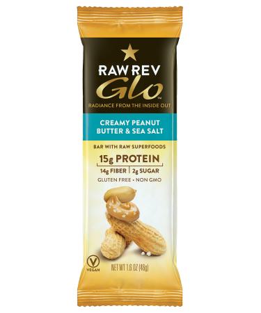 Raw Rev Glo Creamy Peanut Butter & Sea Salt 12 Bars 1.6 oz (46 g) Each