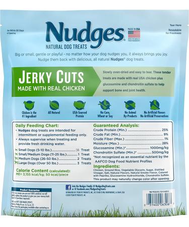Nudges Natural Chicken Jerky Dog Treats - Real Chicken, No Fillers - Buy Online on GoSupps.com
