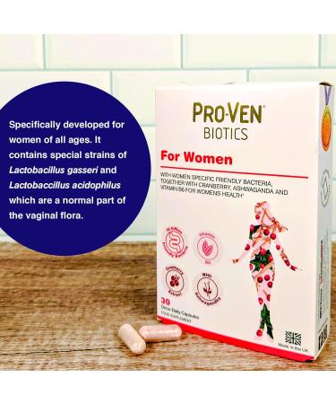 Pro-Ven Probiotics for Women with Cranberry & Ashwagandha - 10 Billion CFU Gut Support - Buy Online on GoSupps.com