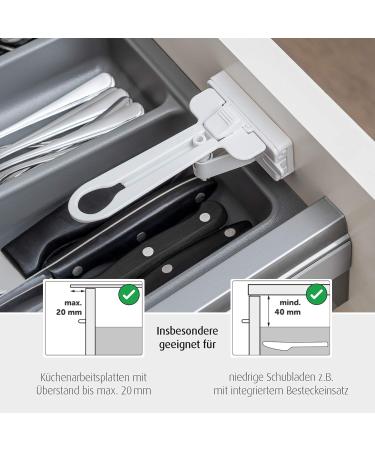 Buy REER 71090 Extra Flat Drawer Backup for Cutlery Drawers - 2 Pieces - White | International Shipping Available - Buy Online on GoSupps.com