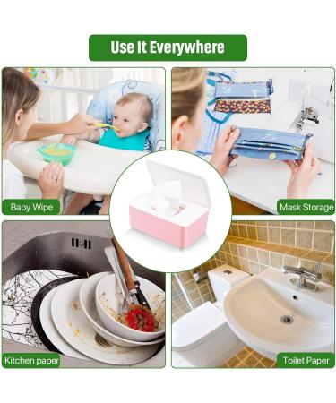 Buy Wet Wipes Storage Box - Damp Toilet Paper & Napkin Holder with Lid | Ideal for Home & Office | White & Gray Design - Buy Online on GoSupps.com