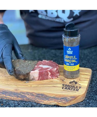 Chipotle Charcoal BBQ Rub | The Smokey Carter | Activated charcoal steak seasoning | Great on burgers brisket ribs & lamb | Chipotle chilli smoky kick - Buy Online on GoSupps.com