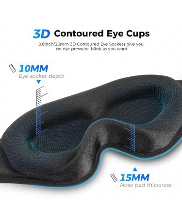 NOWWISH 3D Sleep Mask - Light Blocking Blindfold for Sleeping & Travel - Black - Buy Online on GoSupps.com