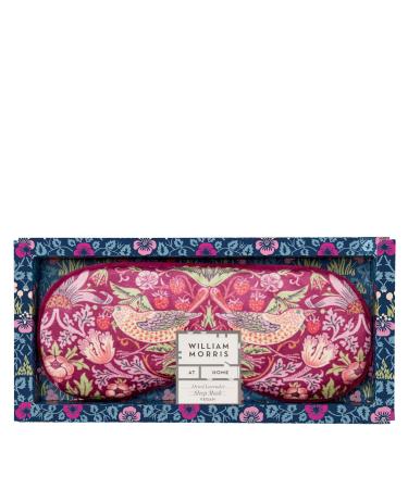 William Morris At Home Lavender Sleep Mask | Sleep in Comfort with Perfect Blackout | Soft Velvet for Comfort | Cruelty Free & Vegan Friendly Strawberry Thief
