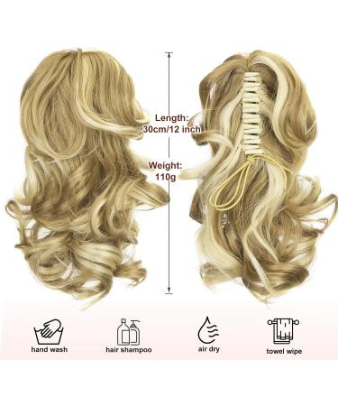 Dcbaboo Short Ponytail Extension Curly 12inch Claw Clip in Ponytail Hair Extensions Long Wavy Synthetic Pony tails Natural Wave One Piece Hairpiece Fake Ponytail for Women Sandy Blonde/Bleach Blonde 12 inch 110g Sandy Blonde/Bleach Blonde - Buy Online on GoSupps.com