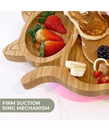 Eco Health Kitten Bamboo Baby Plate - Non-Toxic Suction Cup Toddler Plate - Ideal for Baby Weaning - Hot Pink - Buy Online on GoSupps.com
