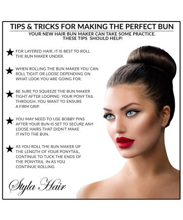 Styla Hair Magic Bun Maker - Foam Sponge Bun Accessories (2 Small 2 Large) - Black | Perfect for Effortless Updos - Buy Online on GoSupps.com