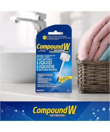 Compound W Wart Remover Extra-Strength Fast Acting Liquid Salicylic Acid - 10ml - For Treatment & Common/Plantar Wart Removal (Packaging May Vary) - Buy Online on GoSupps.com
