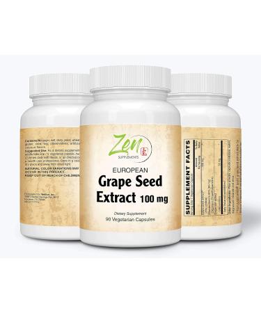 Grape Seed Extract 100mg Strength - European Grape Seed Extract Standardized to 80% OPC for Powerful Antioxidant & Inflammation Support - Best Grape Seed Extract -Non-GMO & Gluten Free 90-Vegcaps - Buy Online on GoSupps.com