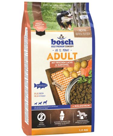 bosch HPC Adult with fresh salmon & potato | Dry dog food for adult dogs of all breeds | 1 x 1 kg 1 kg (1 pack)