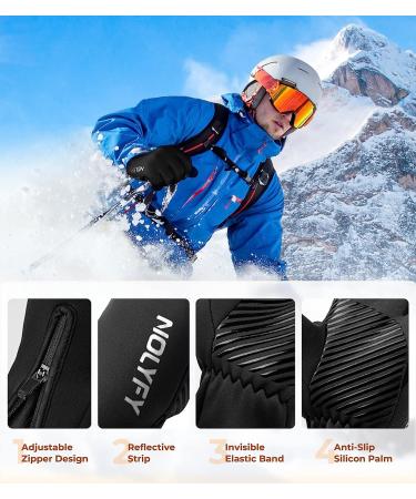 NOLYFY Winter Touchscreen Gloves for Men and Women - Cold Weather Thermal Running Gloves, Anti-Slip & Warm - Small Black - Buy Online on GoSupps.com
