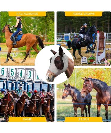 Horse Mask Fly Mask with Ears for Protecting from UV and Fly Comfortable & Stretchable Suitable for Most Large Horses - Buy Online on GoSupps.com