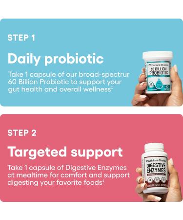 Physician's CHOICE Advanced Gut Health Bundle: 60 Billion Probiotics 30ct + Digestive Enzymes 60ct for Digestive Gut and Immune Health Supports Occasional Constipation Diarrhea Gas and Bloating Standard-Probiotic-Enzyme Bundle - Buy Online on GoSupps.com